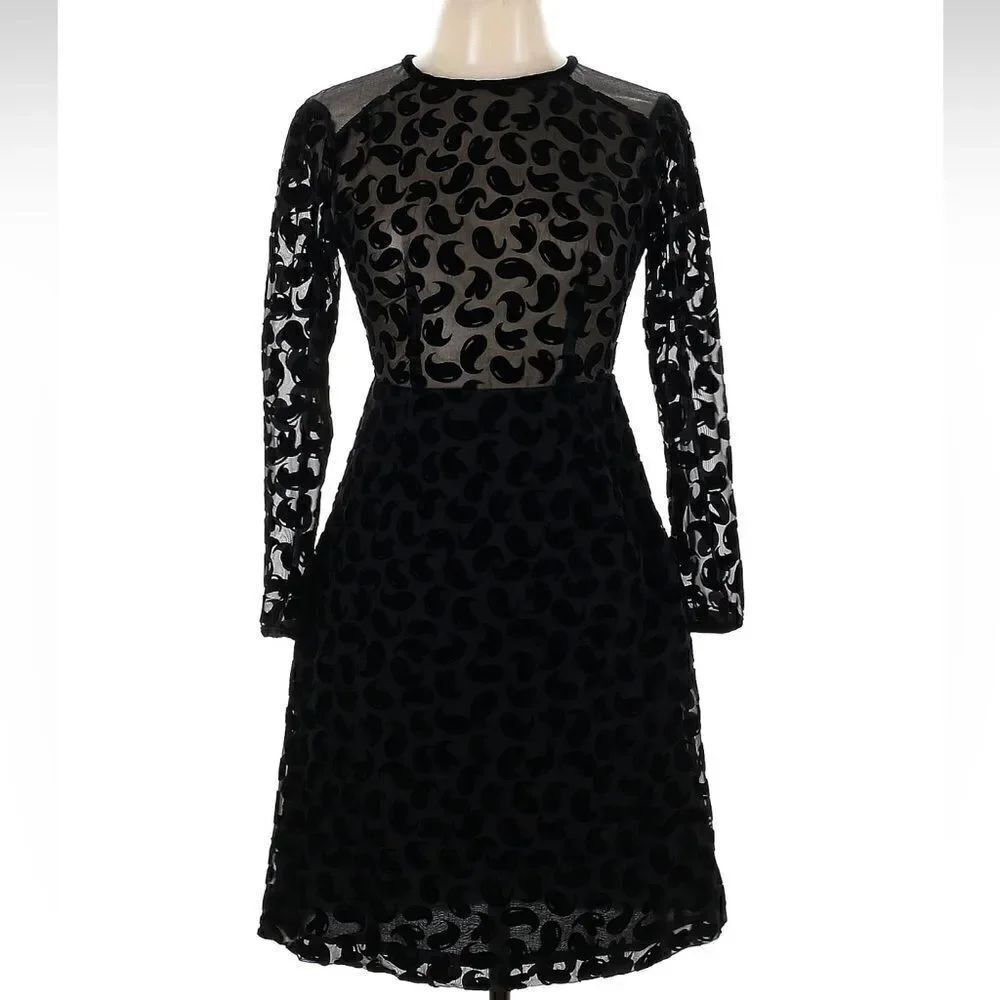Sonia Rykiel textured dress with tie back NWT, New, Sheer Print,Mesh